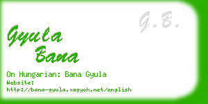 gyula bana business card